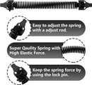Door closer - Door spring - 36 cm - Outdoor door closer - Gate locks - Garden gate spring - Black - Carbon steel - For wooden fence gates - With mounting accessories