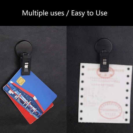 Set of 2 car windshield parking ticket holders - clip-on memo holder for cars, vans and caravans - self-adhesive ticket clips