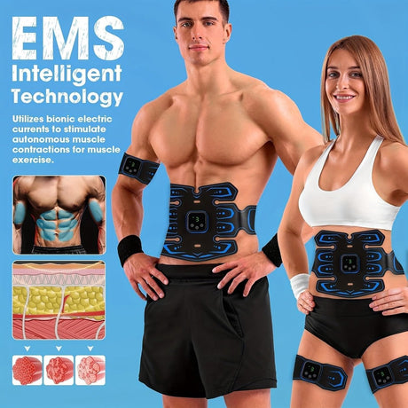 Abdominal Trainers - Abdominal Muscles - Rechargeable - Slimming Belt - Electrical ABS Stimulator - Professional Arm and Leg Belt - Training Equipment for Home, Office and Gym