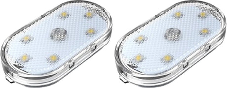 Set of 2 LED car interior lights, 7-color ambient lighting, USB rechargeable reading lights, portable