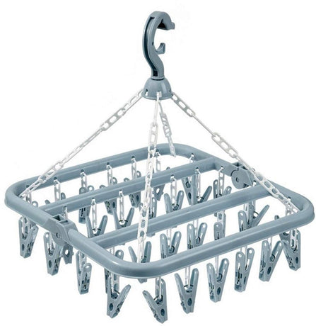Sock Dryer - Clothesline - 32 Clips - Sock Hanger - Wasrek - Wasrek - Carousel - Drying Carousel - Clothes Hanger - Sock Drying Rack - Blue