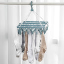 Sock Dryer - Clothesline - 32 Clips - Sock Hanger - Wasrek - Wasrek - Carousel - Drying Carousel - Clothes Hanger - Sock Drying Rack - Blue