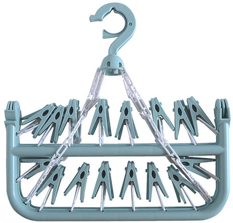 Sock Dryer - Clothesline - 32 Clips - Sock Hanger - Wasrek - Wasrek - Carousel - Drying Carousel - Clothes Hanger - Sock Drying Rack - Blue