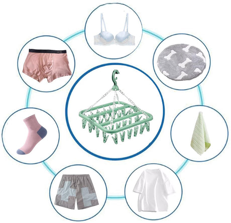 Sock Dryer - Clothesline - 32 Clips - Sock Hanger - Sock Dryer - Laundry Socks - Dryer - Carousel - Drying Carousel - Clothes Hanger - Sock Drying Rack - Vegetables