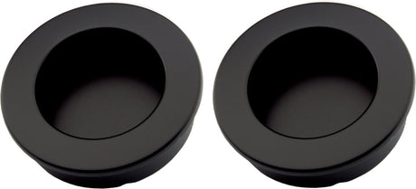 Pull handle - Matte Black - Round - Ø40mm - Sliding door handle - Set of 2
