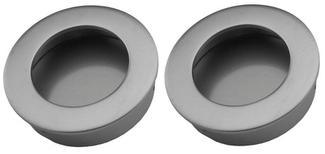 Door handle - Matte chrome - Round - Ø40mm - Sliding door handle - Set of 2