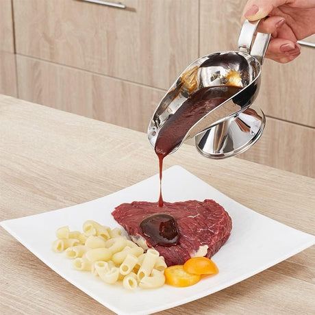 Gravy Boat - 240 ml - Pouring Jug - Stainless Steel Gravy Pitcher - Food-grade stainless steel gravy jug for juices, sauces, and roasting gravies