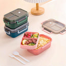 Lunch box with compartments, all-in-one double-layer lunch box, leakproof lunch box with cutlery for work, school, and picnics