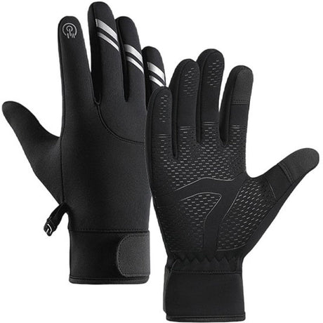 Gloves - Cycling Gloves - Winter Gloves - Sports Gloves - Touchscreen Winter Gloves - Winter Cycling Gloves - Men's - Heated - Waterproof - Warmly Lined - For Motorcycling and Skiing (M)