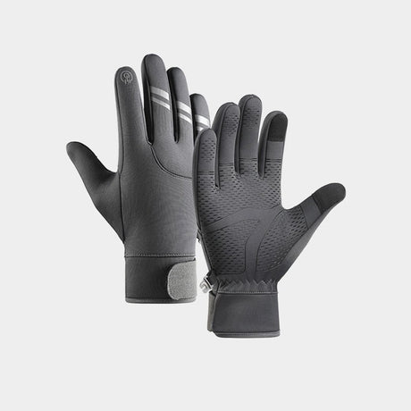 Gloves - Cycling Gloves - Winter Gloves - Sports Gloves - Touchscreen Winter Gloves - Winter Cycling Gloves - Men's - Heated - Waterproof - Warmly Lined - For Motorcycling and Skiing - Grijs(M)