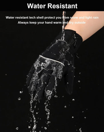 Men's and Women's Winter Gloves - 2-Finger Touchscreen Gloves - Running Gloves - Cycling Gloves - Driving Gloves - Warm Gloves - Winter Fishing Gloves - Black