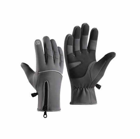 Gloves - Cycling Gloves - Winter Gloves - Sports Gloves - Waterproof and Windproof Gloves - Anti-slip and Shock-absorbing Gloves - Touchscreen Compatible Gloves - Driving Gloves - Fishing Gloves - Unisex - Grijs