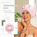 Swimming Cap - Women's Shower Cap - Large Waterproof Shower Cap - Washable Elastic Band - Swimming Cap for Long Hair - Droog Hair - Pink - Perfect for the Bathroom, Travel and Outdoors
