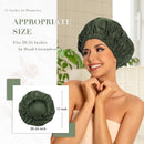 Swimming Cap - Women's Shower Cap - Large Waterproof Shower Cap - Washable Elastic Band - Swimming Cap for Long Hair - Drowsy Hair - Light Green - Perfect for Bathroom - Travel - Outdoors