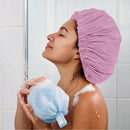 Swimming Cap - Women's Shower Cap - Large Waterproof Shower Cap - Washable Elastic Band - Swimming Cap for Long Hair - Droog Hair - Purple - Perfect for the Bathroom, Travel and Outdoors