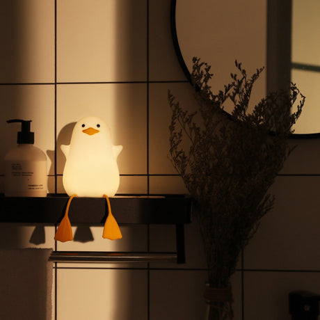 Cute Yellow Duck Night Light - Silicone Night Light for Children - Dimmable Touch Control with Timer - Baby Care Night Light - USB Rechargeable LED Bedside Lamp - Suitable for Bedroom and Nursery Decoration