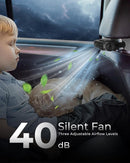 Car Fan - Car Fan Cooling - Car Air Conditioner - Car Fan with Adjustable Air Outlet - Fan - Silent Neck Fan for Headrest for All Cars - 3000 mAh - Black