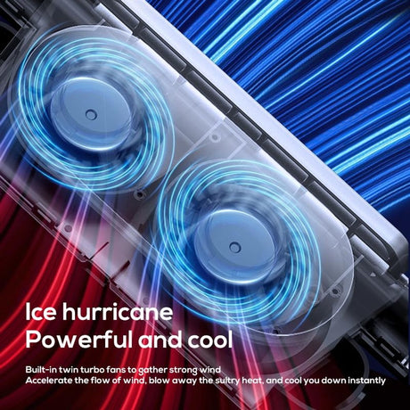 Car Fan - Car Fan Cooling - Car Air Conditioner - Car Fan with Adjustable Air Outlet - Fan - Silent Neck Fan for Headrest for All Cars - 3000 mAh - Black