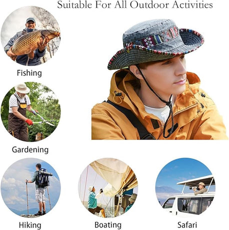 Sun hat - Men's summer hat - UV protection - Foldable cotton hunting hat - Outdoor hiking hat - Jungle hat - Fisherman's hat - Garden hat - Beanie hat