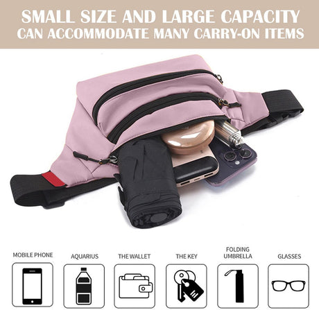 Riem Outdoor Bag - Fanny Pack - Waterproof Fanny Pack - Women's and Men's - Fanny Pack - Phone Bag - Swimming - Festival - Waterproof Fanny Pack - Pink