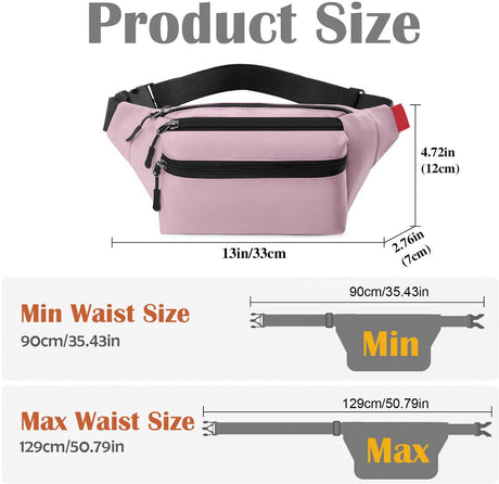 Riem Outdoor Bag - Fanny Pack - Waterproof Fanny Pack - Women's and Men's - Fanny Pack - Phone Bag - Swimming - Festival - Waterproof Fanny Pack - Pink