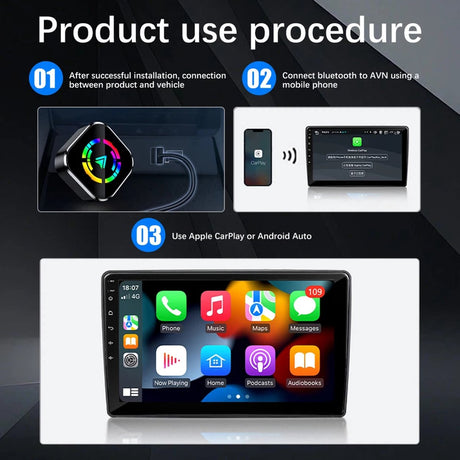 2-in-1 Wireless USB Car Adapter for Android CarPlay