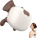 4D neck massager, shoulder massager with heating, a cordless and portable massager that simulates manipulation by a human hand, suitable for relieving neck pain and relaxing muscles, with 3 adjustable levels. (Wit)