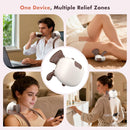 4D neck massager, shoulder massager with heating, a cordless and portable massager that simulates manipulation by a human hand, suitable for relieving neck pain and relaxing muscles, with 3 adjustable levels. (Wit)