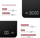 Coffee Scale - Digital Coffee Scale with Timer - Rechargeable for Filter Coffee, 3 kg / 0 g Digital Espresso Scale - with Peeling Function - 3 Units, LED Display - Black