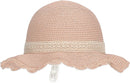 Lace straw hat - trendy hat with scalloped brim and kanten ribbon - sun hat for girls - UV 50+ protection hat - headwear for babies and children - beach hat