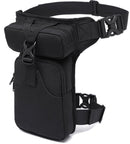 Fanny pack - Leg bag - Motorcycle fanny pack - Motorcycle bag - Tactical leg bag - Tool bag - Unisex - Black - Large capacity - 16 x 5 x 29 cm - 4 compartments - Polyester
