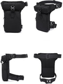 Fanny pack - Leg bag - Motorcycle fanny pack - Motorcycle bag - Tactical leg bag - Tool bag - Unisex - Black - Large capacity - 16 x 5 x 29 cm - 4 compartments - Polyester