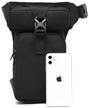 Fanny pack - Leg bag - Motorcycle fanny pack - Motorcycle bag - Tactical leg bag - Tool bag - Unisex - Black - Large capacity - 16 x 5 x 29 cm - 4 compartments - Polyester