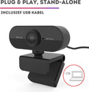 Full HD Webcam - 1080p - Webcam with Microphone - Computer - Laptop - Autofocus - Work from Home - Webcam for PC - USB - Black - Windows & Mac - Black Friday 2020 Deals