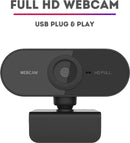 Full HD Webcam - 1080p - Webcam with Microphone - Computer - Laptop - Autofocus - Work from Home - Webcam for PC - USB - Black - Windows & Mac - Black Friday 2020 Deals