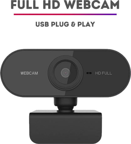 Full HD Webcam - 1080p - Webcam with Microphone - Computer - Laptop - Autofocus - Work from Home - Webcam for PC - USB - Black - Windows & Mac - Black Friday 2020 Deals