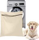 Pet Laundry Bags - Polyester Twill Laundry Bags - Large Zippered Laundry Bags - Prevents Pet Hair from Soiling Laundry Bags - Washing Machine Safe, 70 x 80 cm, Laundry Bag for Dogs, Cats, and Rabbits (Khaki) - L