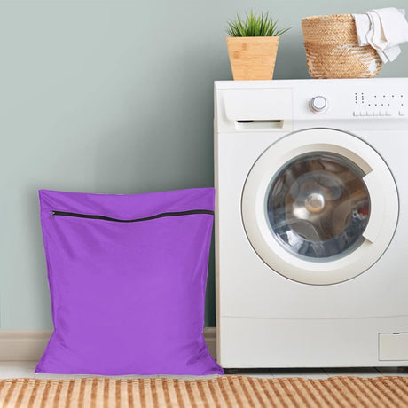 Pet Laundry Bags - Polyester Twill Laundry Bags - Large Zippered Laundry Bags - Prevents Pet Hair from Clogging Laundry Bags - Washing Machine Safe, 70 x 80 cm, Laundry Bag for Dogs, Cats, and Rabbits (Purple) - L