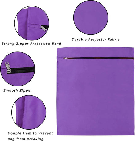 Pet Laundry Bags - Polyester Twill Laundry Bags - Large Zippered Laundry Bags - Prevents Pet Hair from Clogging Laundry Bags - Washing Machine Safe, 70 x 80 cm, Laundry Bag for Dogs, Cats, and Rabbits (Purple) - L