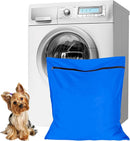 Pet Laundry Bags - Polyester Twill Laundry Bags - Large Zippered Laundry Bags - Prevents Pet Hair from Clogging Laundry Bags - Washing Machine Safe, 70 x 80 cm, Laundry Bag for Dogs, Cats, and Rabbits (Blue) - L