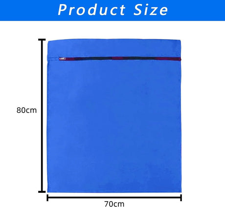 Pet Laundry Bags - Polyester Twill Laundry Bags - Large Zippered Laundry Bags - Prevents Pet Hair from Clogging Laundry Bags - Washing Machine Safe, 70 x 80 cm, Laundry Bag for Dogs, Cats, and Rabbits (Blue) - L