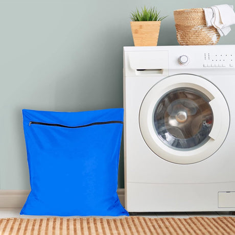 Pet Laundry Bags - Polyester Twill Laundry Bags - Large Zippered Laundry Bags - Prevents Pet Hair from Clogging Laundry Bags - Washing Machine Safe, 70 x 80 cm, Laundry Bag for Dogs, Cats, and Rabbits (Blue) - L