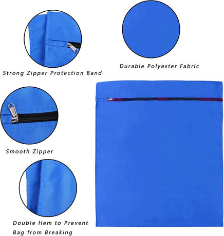 Pet Laundry Bags - Polyester Twill Laundry Bags - Large Zippered Laundry Bags - Prevents Pet Hair from Clogging Laundry Bags - Washing Machine Safe, 70 x 80 cm, Laundry Bag for Dogs, Cats, and Rabbits (Blue) - L