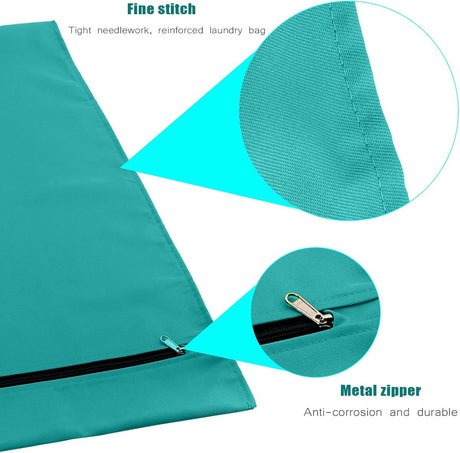 Pet Laundry Bags - Polyester Twill Laundry Bags - Large Zippered Laundry Bags - Prevents Pet Hair from Clogging Laundry Bags - Washing Machine Safe, 70 x 80 cm, Laundry Bag for Dogs, Cats, and Rabbits (Lake Blue) - L