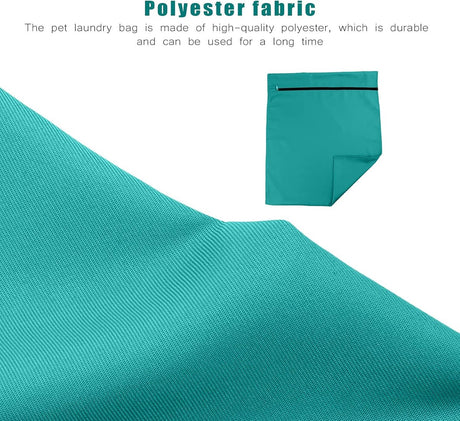 Pet Laundry Bags - Polyester Twill Laundry Bags - Large Zippered Laundry Bags - Prevents Pet Hair from Clogging Laundry Bags - Washing Machine Safe, 70 x 80 cm, Laundry Bag for Dogs, Cats, and Rabbits (Lake Blue) - L