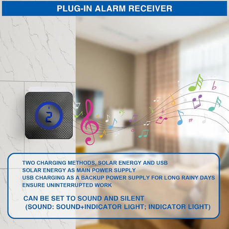 Driveway Alarm - Entry Detector - Solar Driveway Alarm - Passage Detector - Wireless = Security - Weatherproof Access Detector