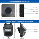 Driveway alarm - Entry detector - Solar driveway alarm - Motion detector - Wireless = Security - Wireless solar driveway alarm - Motion detector - Doorbell - DIY security system - (2 sensors and 1 doorbell)