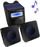 Driveway alarm - Entry detector - Solar driveway alarm - Motion detector - Wireless = Security - Wireless solar driveway alarm - Motion detector - Doorbell - DIY security system - (1 sensor and 2 doorbells)