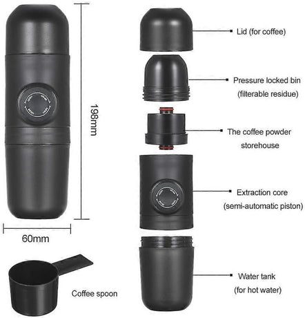 Portable manual coffee maker for travel – ideal for outdoor camping