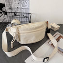 Fanny pack - Women's fanny pack - Men's fanny packs - Corduroy fanny pack - Women's corduroy fanny pack - Adjustable shoulder bag - Unisex - Perfect for shopping, travel and work (white)